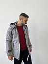 Куртка чоловіча весна-осінь-євро зима сіра з капюшоном брендова Prada, фото 2