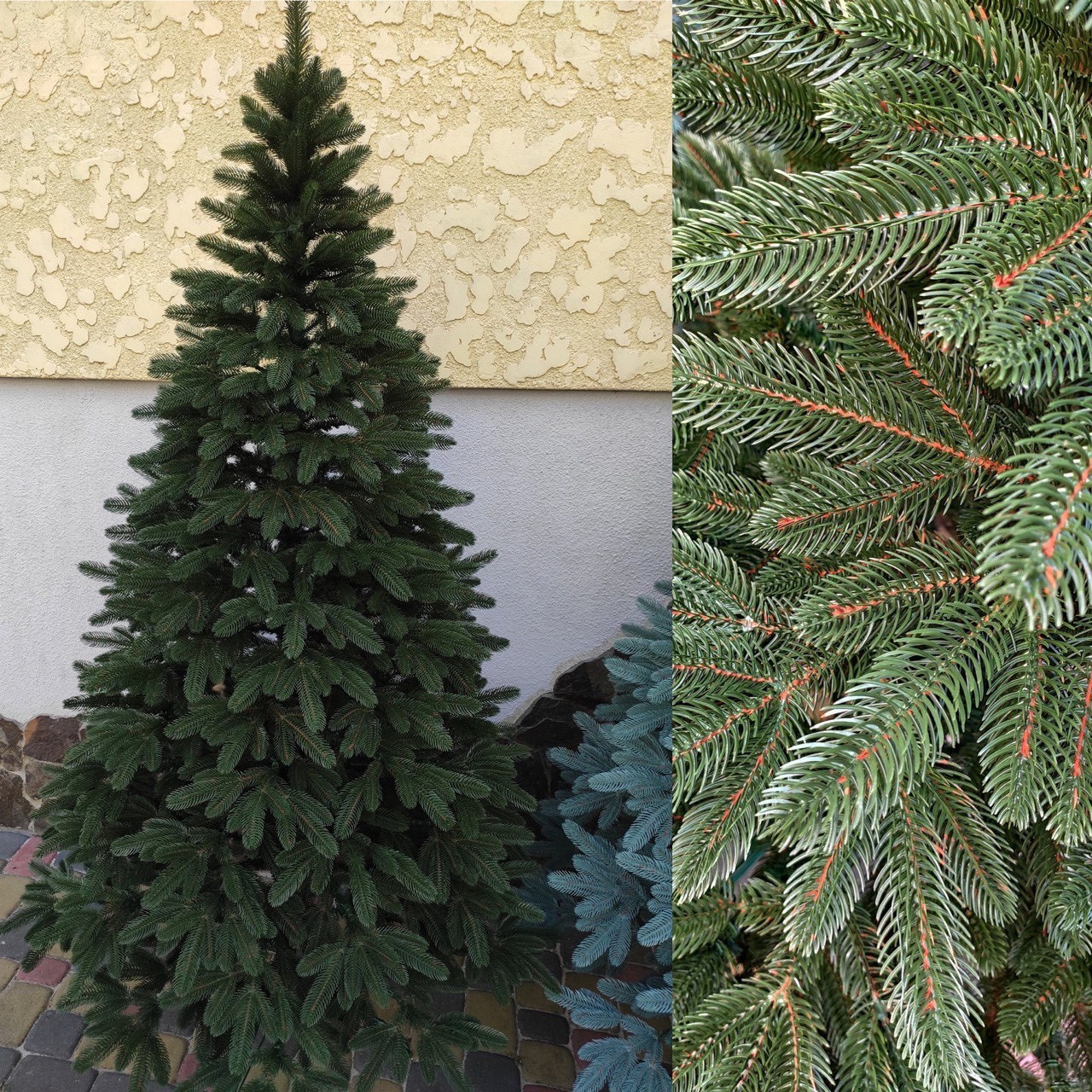 Штучна новорічна лита ялинка Преміум (висота 2.60 м) Зелена