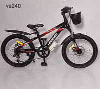 Велосипед горный подростковый HAMMER VA-240 20 дюймов, черно-красный