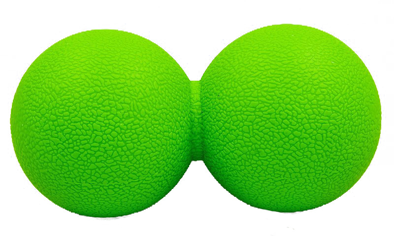 Масажний м'ячик подвійний TPR 12х6 см зелений
