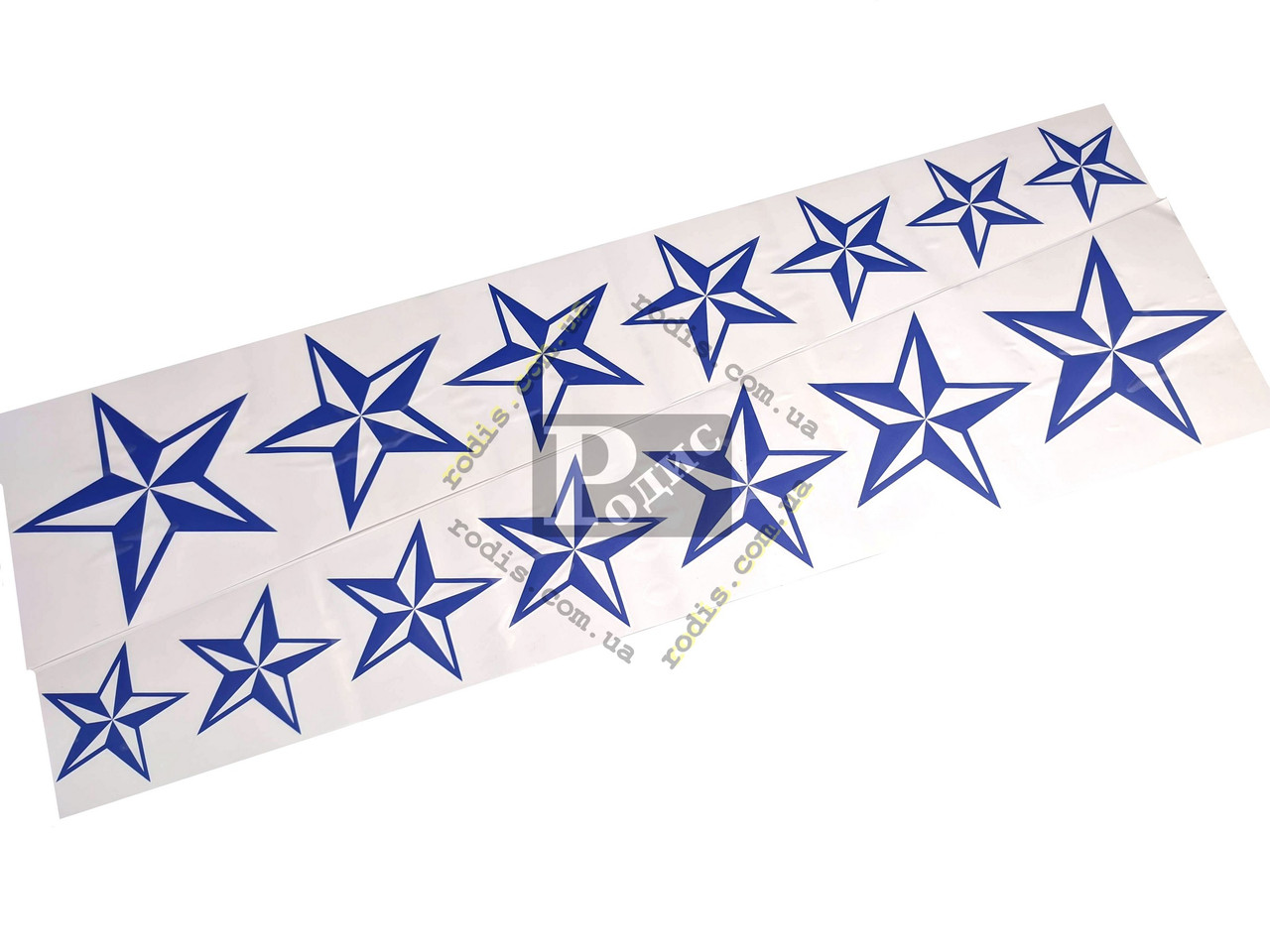 Наклейка на автомобіль Зірки прорізні, сині (l=1000 мм)