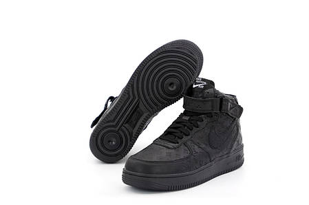 Зимові кросівки Nike Air Force Black з хутром, чоловічі кросівки. ТОП Репліка ААА класу., фото 2