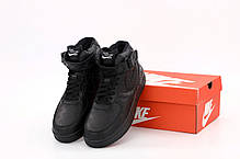 Зимові кросівки Nike Air Force Black з хутром, чоловічі кросівки. ТОП Репліка ААА класу., фото 3