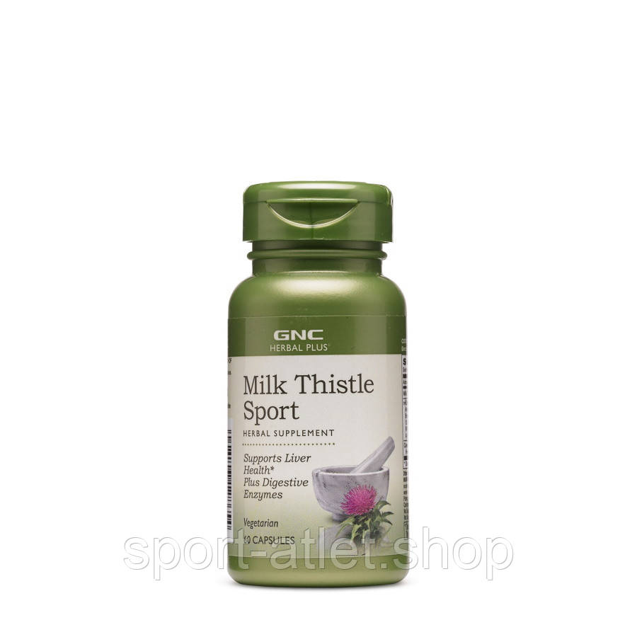 Натуральна добавка GNC Herbal Plus Milk Thistle Sport, 60 капсул