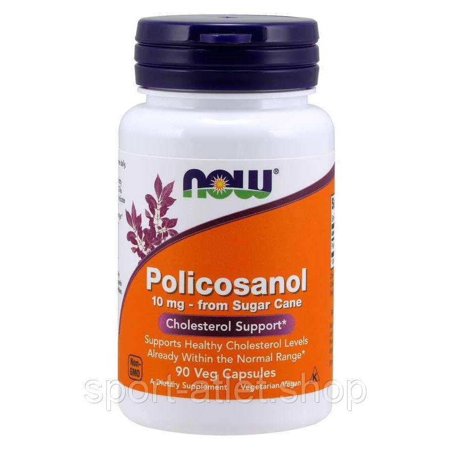Натуральна добавка NOW Policosanol 10 mg, 90 вегакапсул ТЕРМІН 11.22, фото 1