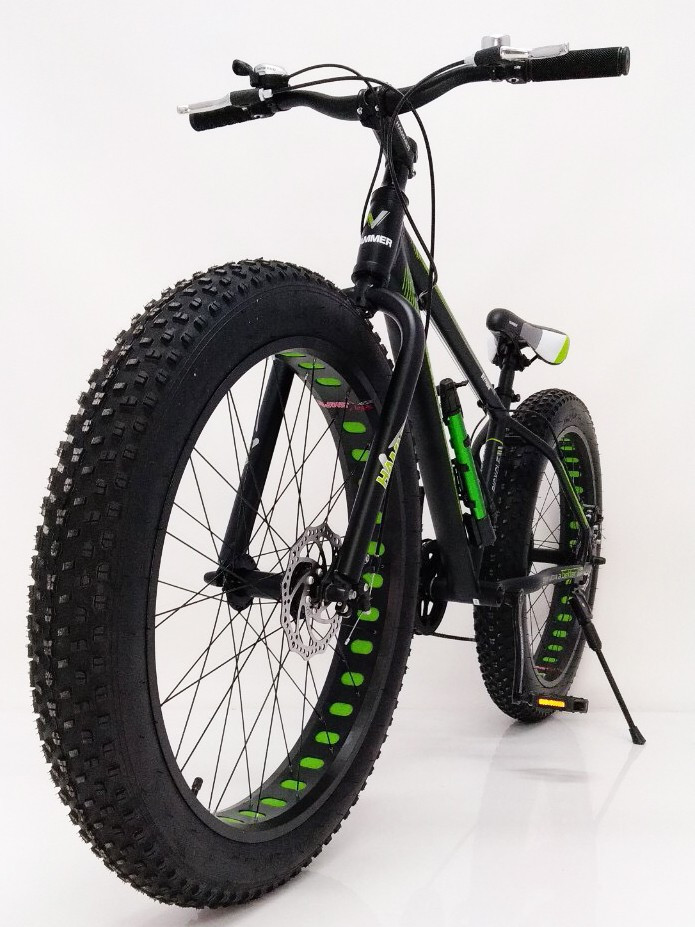 Велосипед фетбайк горный подростковый S800 HAMMER ЭКСТРИМ 26 дюймов, черно-зеленый - фото 5 - id-p1508619634