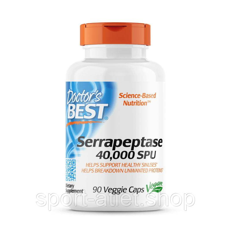 Натуральна добавка Doctor's Best Serrapeptase 40000 SPU, 90 капсул