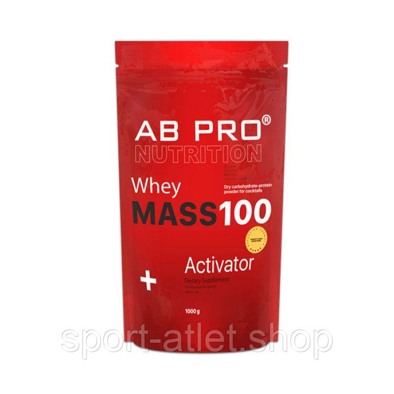 Гейнер AB Pro Mass 100 Whey Activator, 1 кг - Полуниця, фото 1