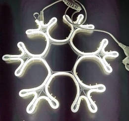 Новорічна неонова фігура Сніжинка 28см білий теплий Jb