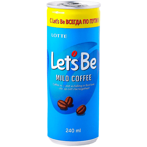 Корейська кава Let`s Be, ніжна кава, Lotte 240 мл, фото 1