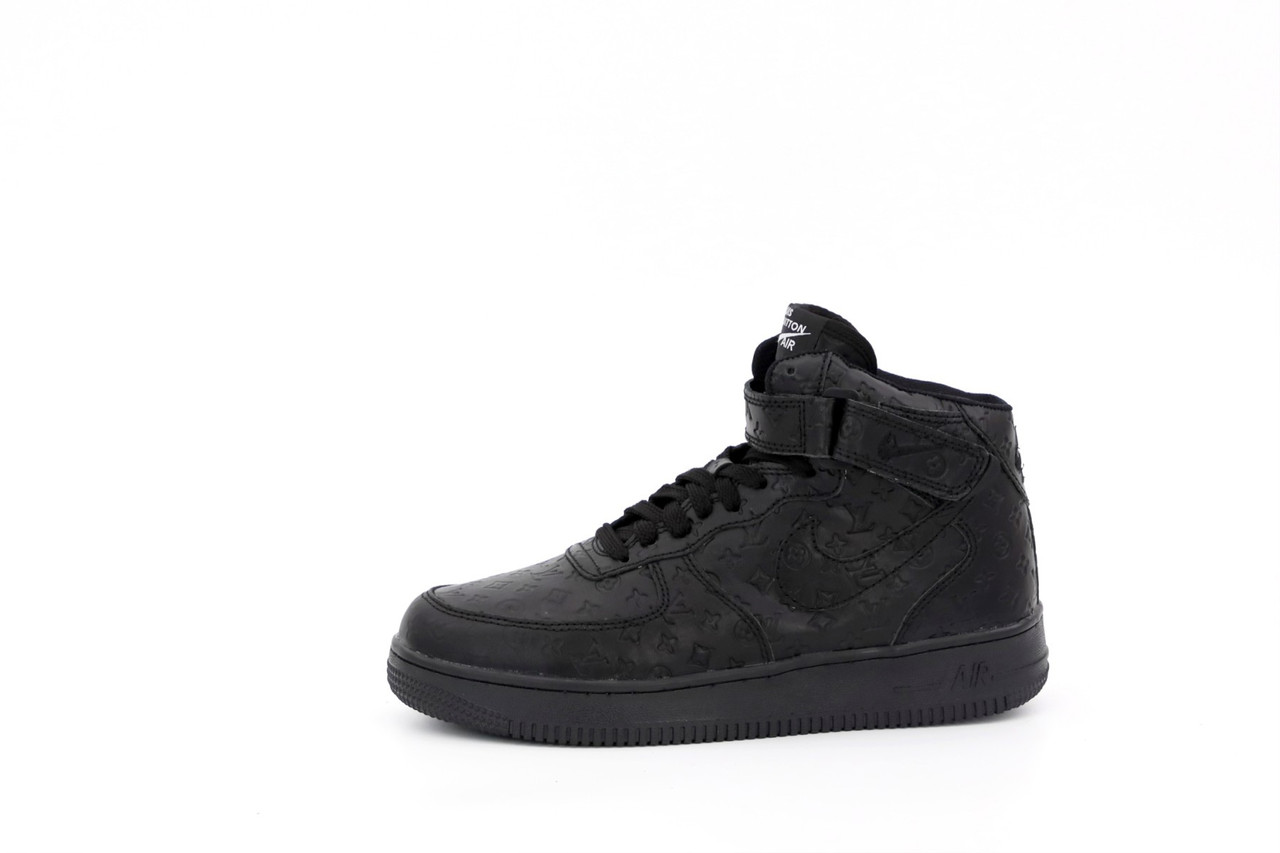 Nike Air Force хутро Louis Vuitton Black (Найк Аїр Форс жіночі зимові)