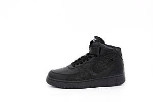 Nike Air Force хутро Louis Vuitton Black (Найк Аїр Форс жіночі зимові)