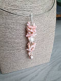 Комплект срібний "Рожеві корали" підвіска та сережки, фото 10