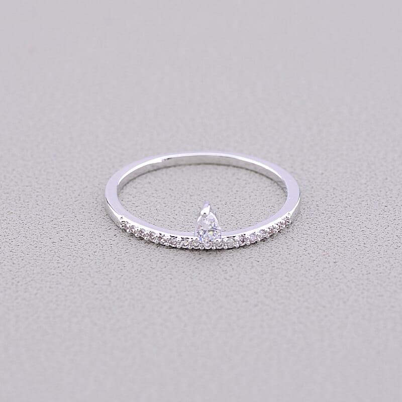 Каблучка біжутерія 'Big Dipper' Фіаніт (родій), фото 1