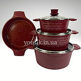 Набір посуду з гранітним покриттям Top Kitchen 00032, набір каструль з антипригарним покриттям, для індукції, фото 5