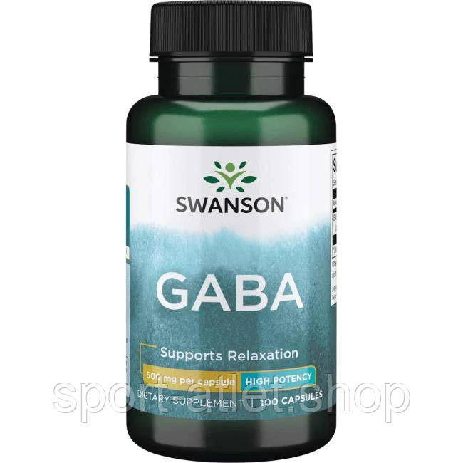 Амінокислота Swanson GABA 500 mg, 100 капсул, фото 1