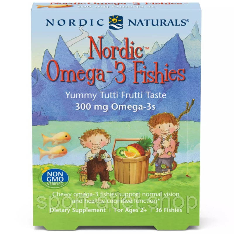 Жирні кислоти Nordic Naturals Nordic Omega-3 Fishies, 36 желейок, фото 1