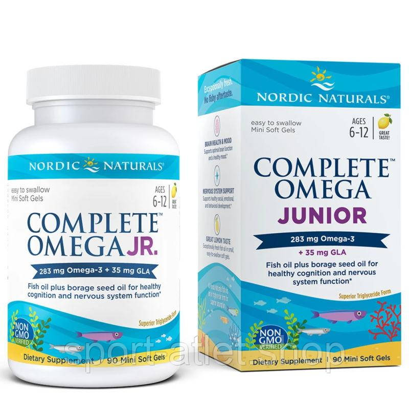 Жирні кислоти Nordic Naturals Complete Omega Junior, 90 капсул лимон, фото 1