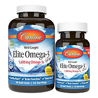 Жирные кислоты Carlson Labs Elite Omega 3 Gems, 90+30 капсул