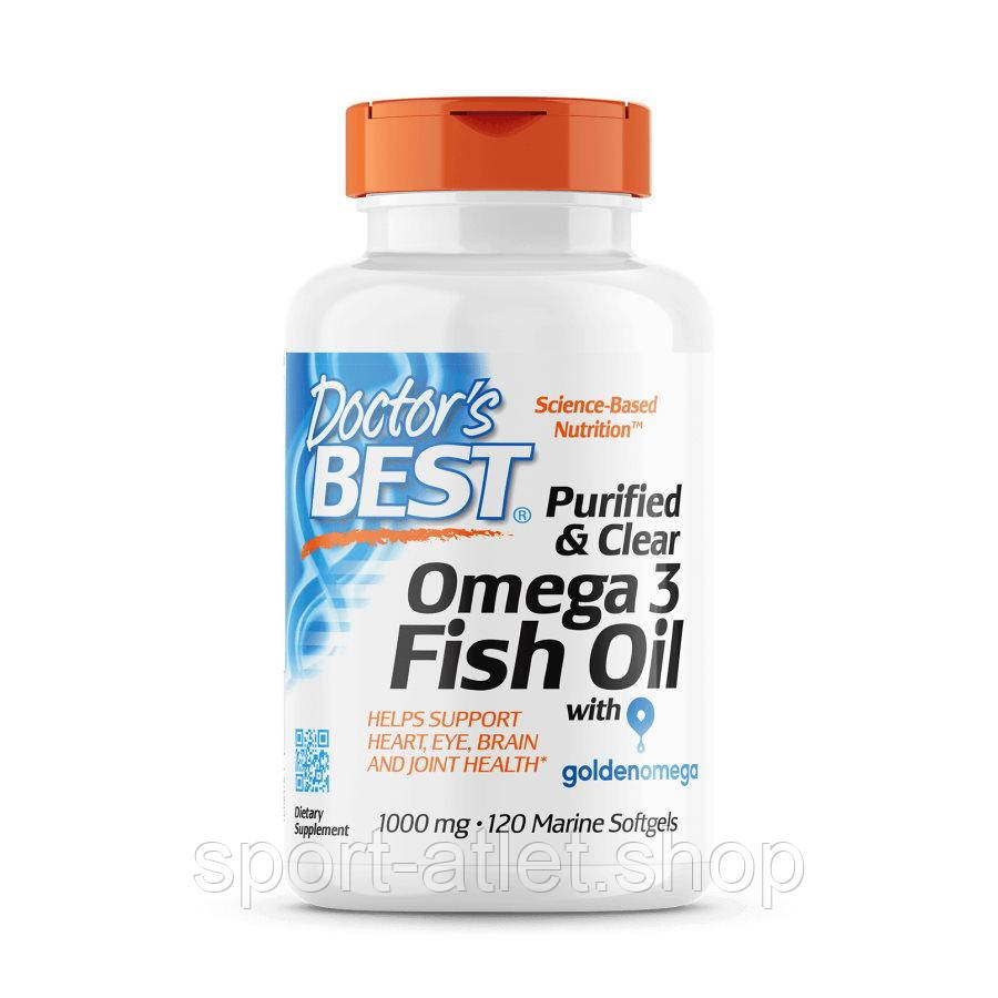 Жирні кислоти Doctor's Best Purified & Clear Omega 3 Fish Oil, 120 капсул, фото 1