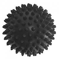 Масажний м'ячик PVC 7.5 см жорсткий чорний