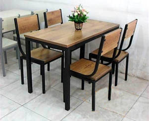 Столовий комплект стіл і 4 стільці в стилі лофтовом