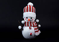 Новогоднее украшение Снеговик в полосатой шапке