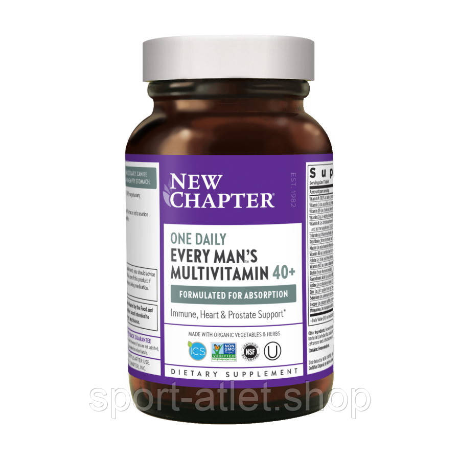 Вітаміни та мінерали New Chapter Every Man's One Daily 40+ Multivitamin, 24 таблетки