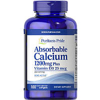 Витамины и минералы Puritan's Pride Absorbable Calcium with Vitamin D, 100 капсул