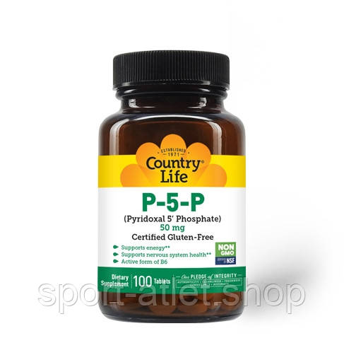 Вітаміни та мінерали Country Life P-5-P, 100 таблеток