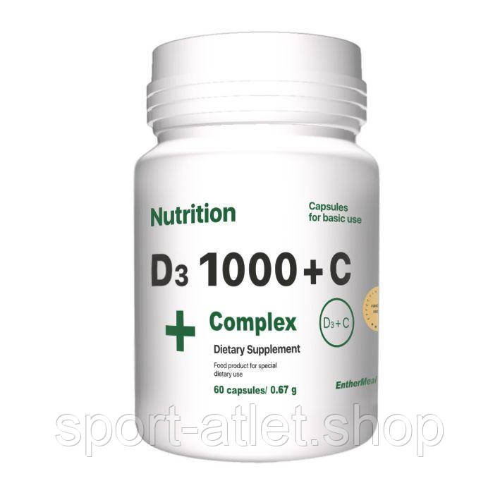 Вітаміни та мінерали EntherMeal D3 1000+С Complex+, 60 капсул