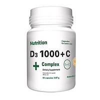 Витамины и минералы EntherMeal D3 1000+С Complex+, 60 капсул