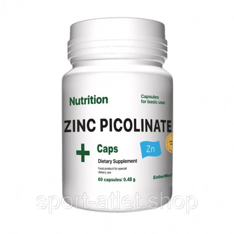 Вітаміни та мінерали EntherMeal Zinc Picolinate, 60 капсул, фото 1