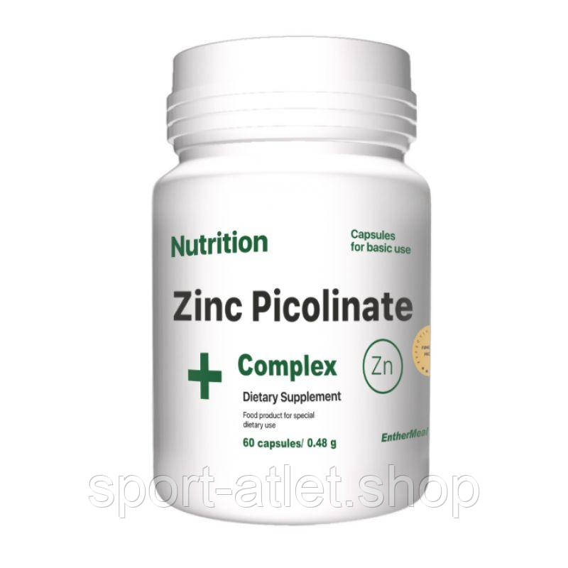 Вітаміни та мінерали EntherMeal Zinc Picolinate Complex+, 60 капсул, фото 1