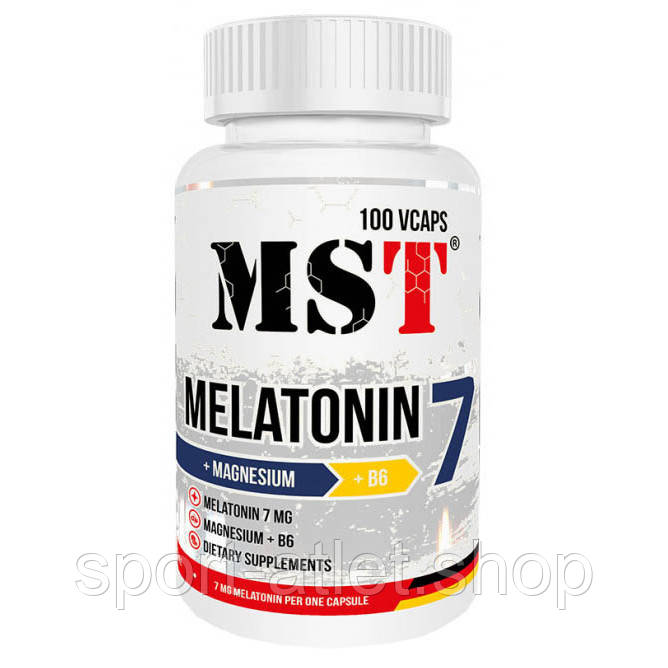Натуральна добавка MST Melatonin 7 + Magnesium + B6, 100 вегакапсул