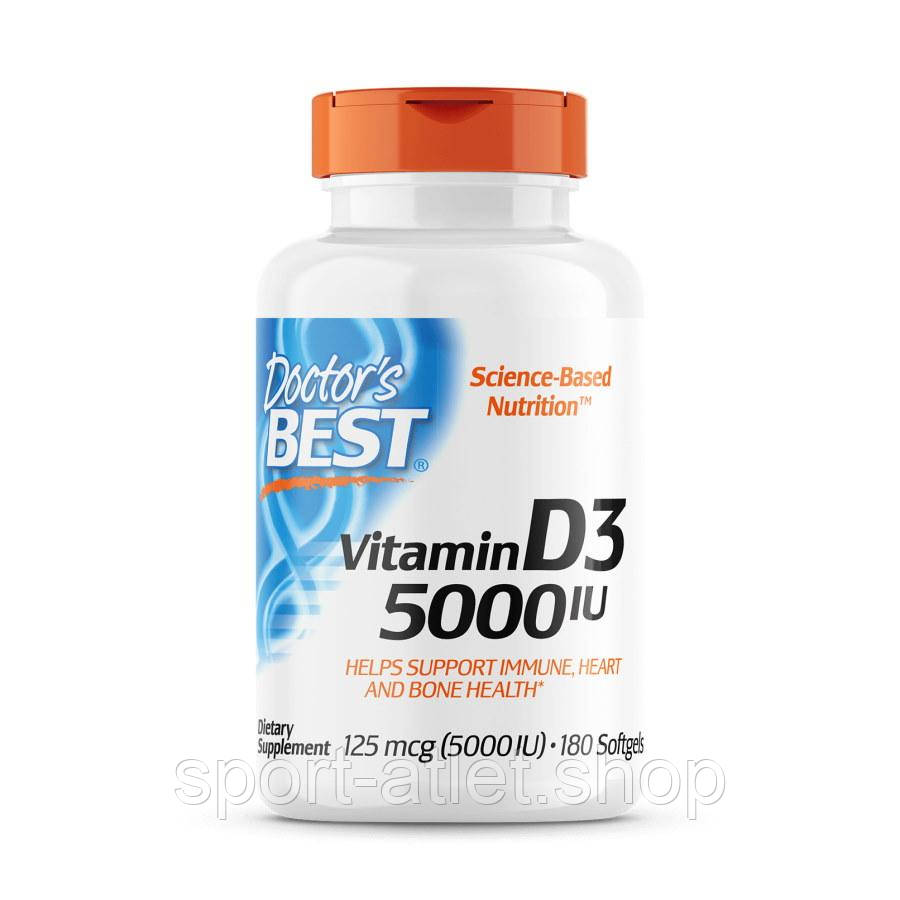 Вітаміни та мінерали Doctor's Best Vitamin D3 5000 IU, 180 капсул