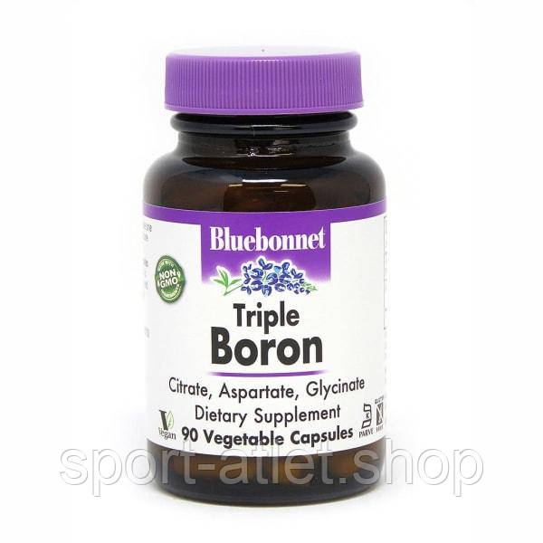 Вітаміни та мінерали Bluebonnet Triple Boron 3 mg, 90 вегакапсул