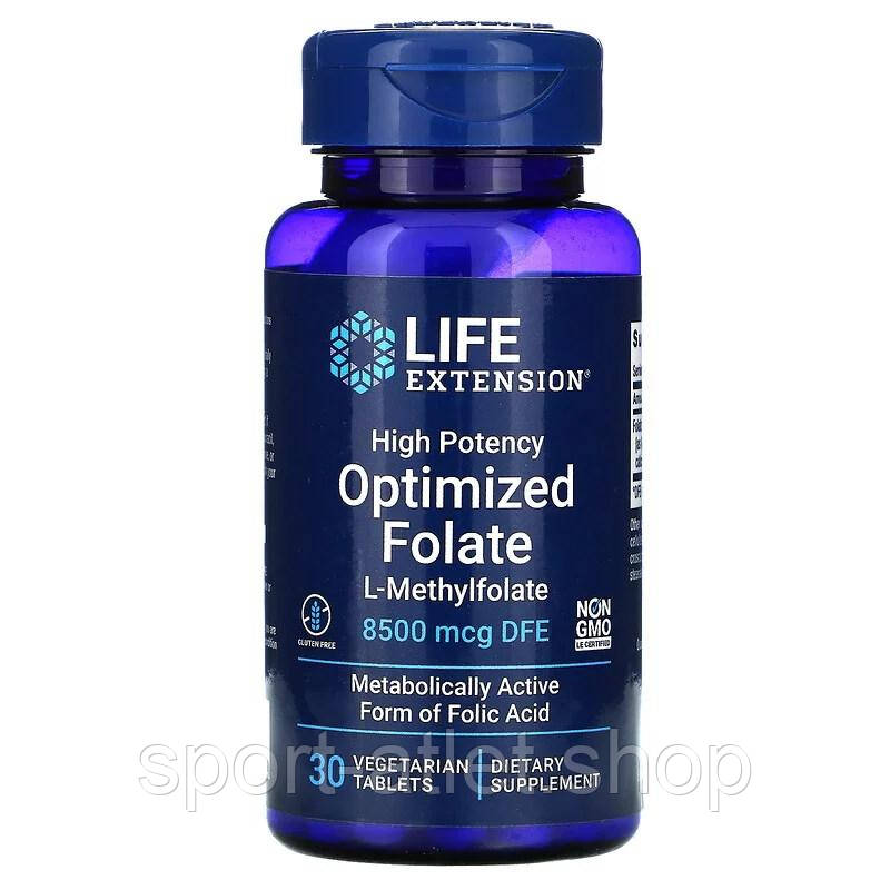 Вітаміни та мінерали Life Extension High Potency Optimized Folate 8500 mcg, 30 таблеток