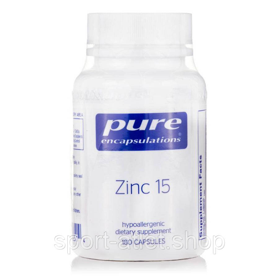 Вітаміни та мінерали Pure Encapsulations Zinc 15 mg, 180 капсул