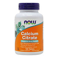 Витамины и минералы NOW Calcium Citrate Tablets, 100 таблеток