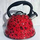 Чайник зі свистком 3 л із неіржавкої сталі Edenberg EB-1990 Чайник для індукційної плити Чайник газовий, фото 5