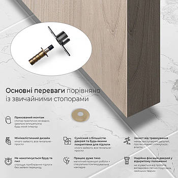 Прихований стопор дверний магнітний 28 мм бронза (FDP2802)