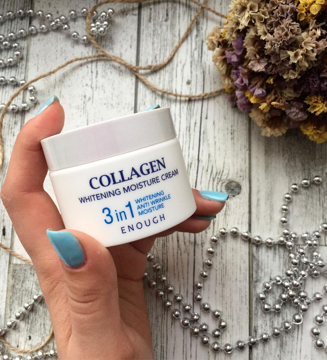 Enough Collagen 3 in 1 Whitening Moisture Cream Зволожувальний крем із колагеном і вибілювальним ефектом