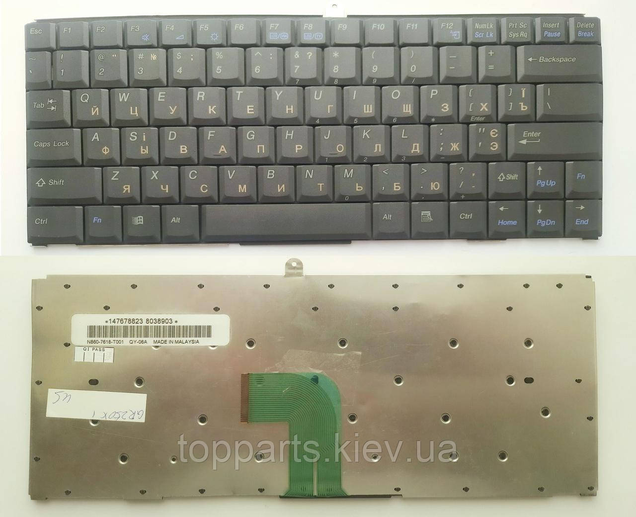 Клавіатура для ноутбуків Sony Vaio PCG-GR, PCG-GRS series темно-серая RU/US