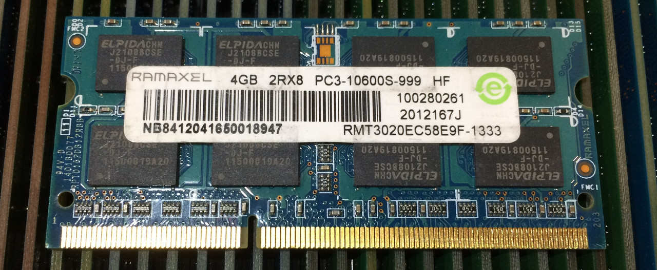 ОЗП DDR3 для ноутбука 4GB 1333MHz оперативна пам'ять Ramaxel PC3 10600S 2Rx8 CL9 RAM на чіпах Elpida