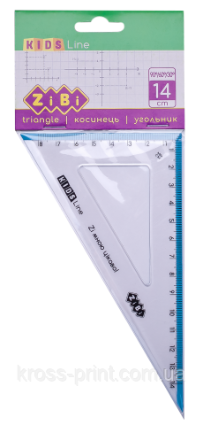 Косинець 140 мм, 90°60°, з блакитною смужкою, блістер, KIDS Line, фото 1
