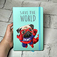 Блокнот Cобачка Save the world, А5, 96 листов