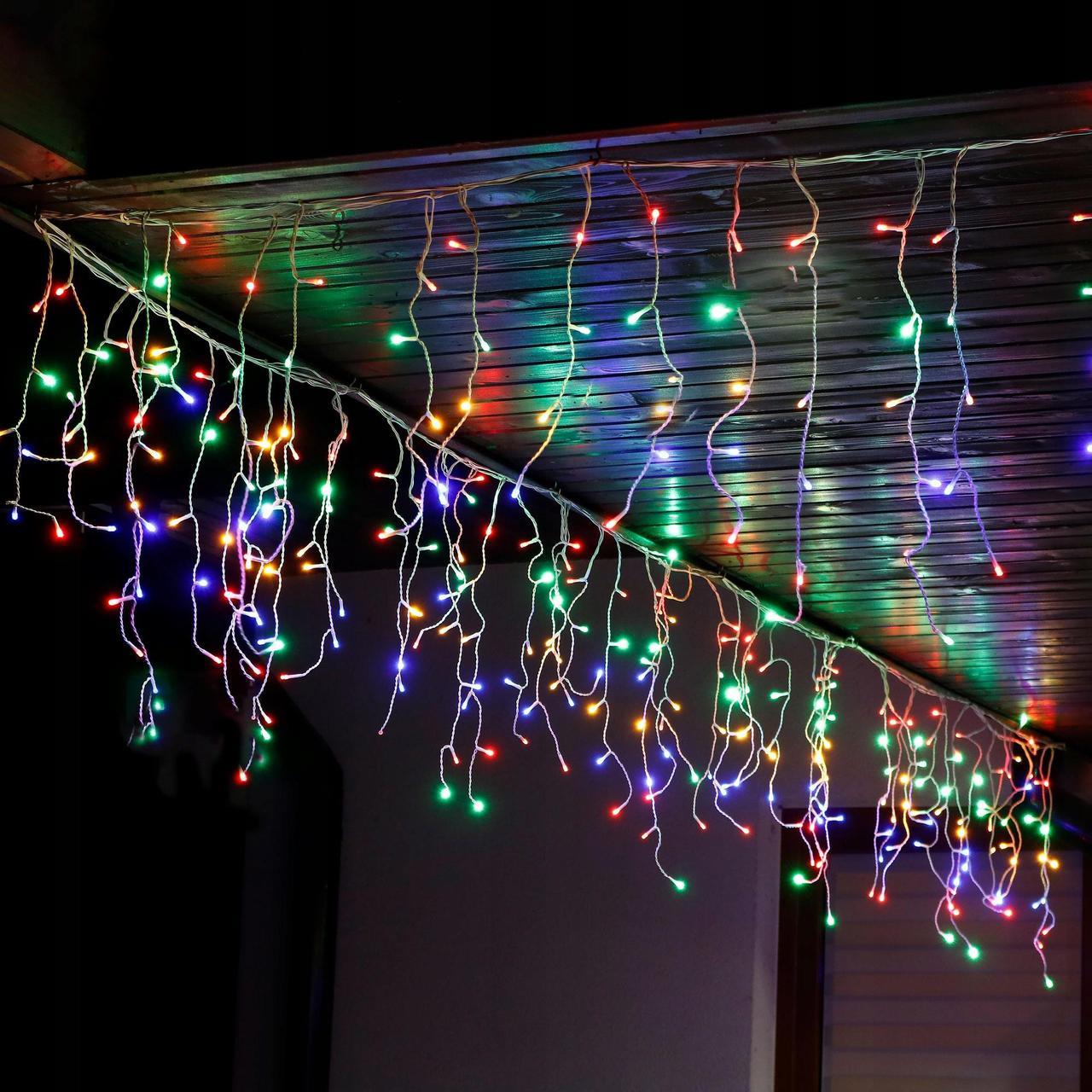Гірлянда бахрома вулична зовнішня 20 м 500 LED Springos + Flash CL0519 різнокольорова