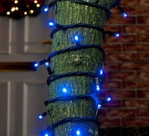 Вулична новорічна гірлянда довжина 10 м. 100LED колір Синій