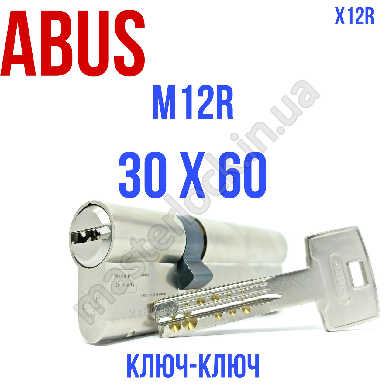 Циліндр ABUS M12R 90мм 30-60 ключ-ключ